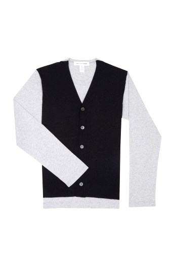 Grey Cardigan Applique Front Top by Comme des Garcons Shirt