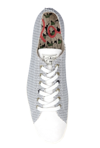Grey Check Canvas Musa Plimsolls by Paul Smith
