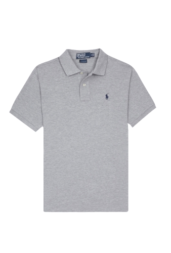 Grey Classic Custom Fit Mesh Polo By Polo Ralph Lauren