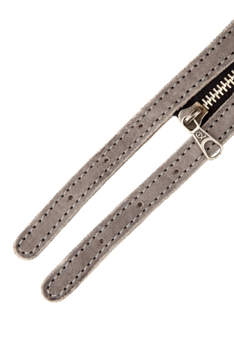 Grey Double Buckle Zip Belt by McQ Alexander McQueen
