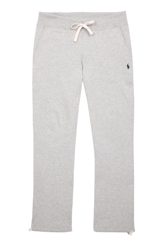 Grey Fleece Navy Logo Track Pants by Polo Ralph Lauren