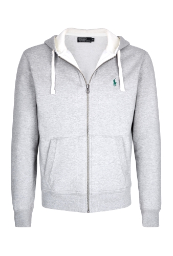 Grey Green Logo Sweat Jacket by Polo Ralph Lauren