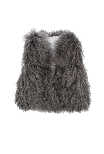Grey Mongolian Sheepskin Gilet by Millerostock