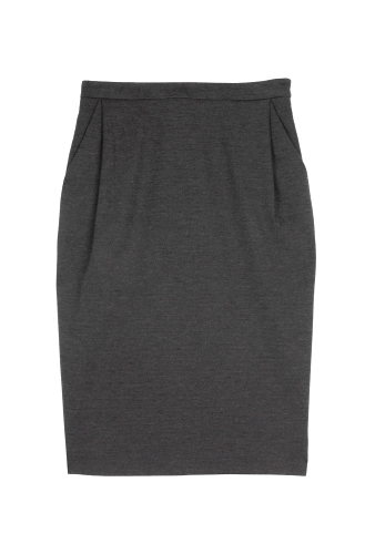 Grey Rotin Winter Melange Pencil Skirt by By Malene Birger