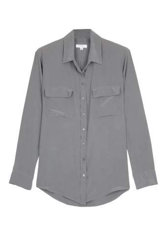 Grey Signature Silk Blouse by Equipment