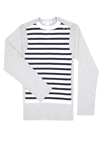 Grey Stripe Breton Applique Front Top by Comme des Garcons S