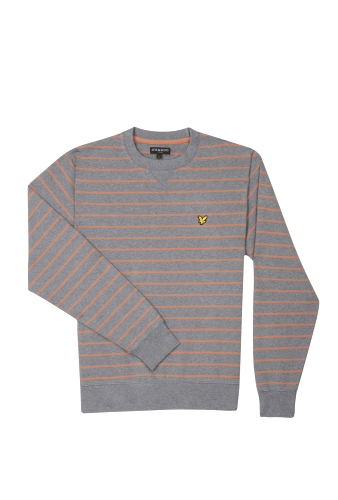 Grey Stripe Loopback Sweat Top by Lyle and Scott