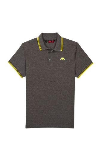 Grey Yellow Tipped Pique Polo by Robe di Kappa