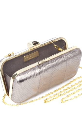 Gunmetal Gold Susan Evening Clutch by Halston Heritage
