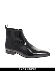 H By Hudson Exclusive To ASOS Kratz Patent Chelsea Boots