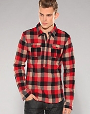 Half Zip Flannel Shirt