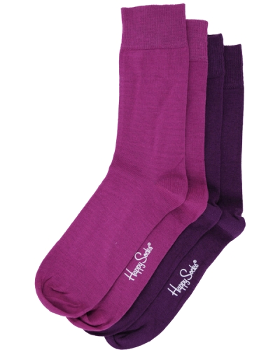 Happy Socks 2-Pack One Colour Tone In Tone Purple OC10 003