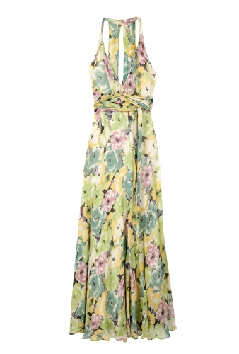 Harlequin Halter Maxi Dress by Winter Kate