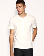 HE By Mango Slub Granddad Neck T-Shirt