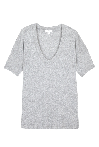 Heather Grey Drop Shoulder Short Sleeve Tee by James Perse
