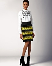 Holly Fulton for ASOS Embellished Print Skirt