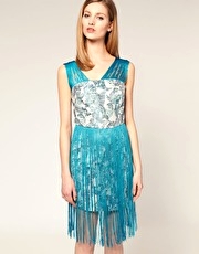 House of Holland Dress With Fringe Strap