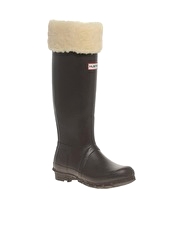 Hunter Berkley Tall Sheepskin Cuff And Lined Wellington Boot