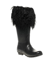 Hunter Clarendon Tall Shearling Trim Wellington Boot