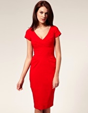 Hybrid Wrap Bust V Neck Dress