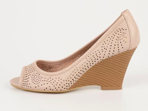 Ilse Jacobsen: Leather Wedge With Peeptoe