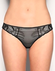 Implicite 'Silver' Embroidered Thong