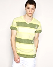 Jack & Jones Dread Stripe V Neck T-Shirt