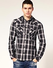 Jack & Jones Jinks Check Hooded Shirt