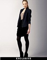 Jaeger London Exclusive to ASOS.com Paperbag Waist Velvet Mini Skirt