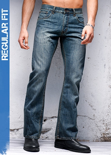 Jeans Regular Fit Bootcut Leg, längd 32
