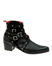 Jeffery West Black Label Stud Strap Chelsea Boots