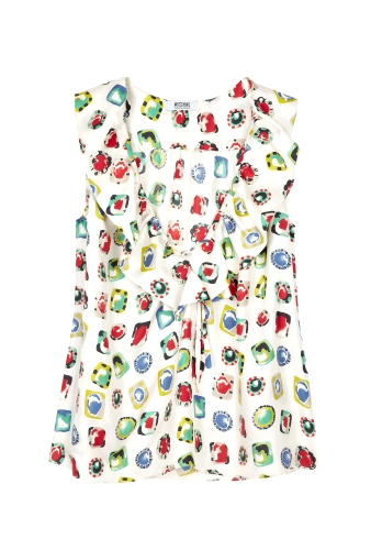 Jewelled Print Sleeveless Blouse by Moschino Cheap & Chic