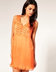 Jovonna Pleated Skirt Dress