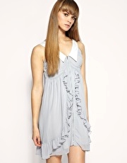 Jovonna Ruffle Zip Up Dress