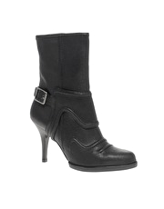 Juicy Couture Galley Metallic Buckle Side Heeled Ankle Boots