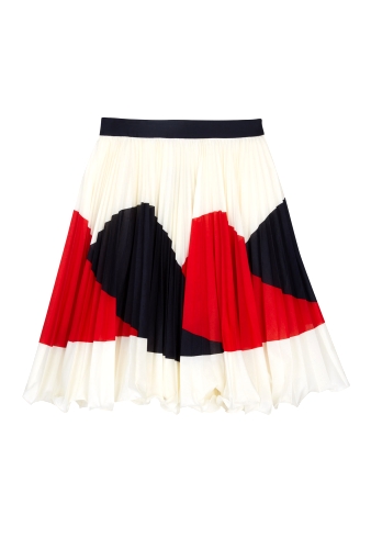 Justene Plisse Border Skirt by Milly