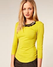 Karen Millen 3D Beaded Necklace T-shirt