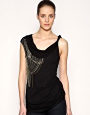 Karen Millen Draped Chain T Shirt