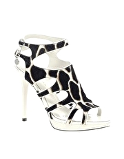 Karen Millen Giraffe Printed Ponyskin Gladiator Sandals