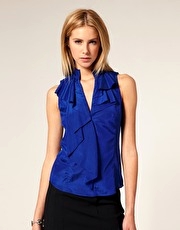 Karen Millen Soft Frill Sleeveless Blouse