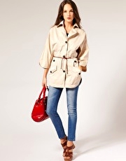 Karen Millen Soft Utility Coat With Curved Hem