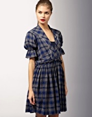 Karen Walker Checked Dylan Frock Dress