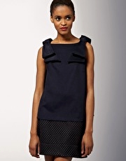 Karen Walker Wool Swing Top With Bow Shoulder