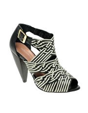 KG By Kurt Geiger Kaira Woven Multi Strap Heeled Sandals
