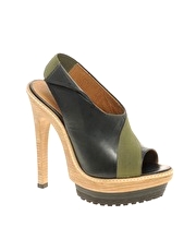 KG Cassius Peep Toe Trackter Sole Platform Shoes