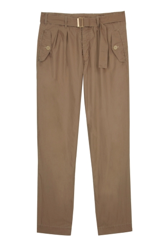 Khaki Fine Cotton Relaxed Army Pants by Nicole Farhi