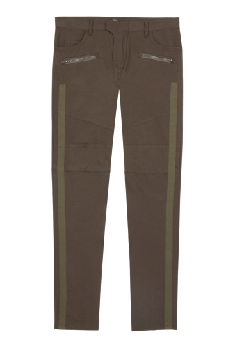 Khaki Hopper Slim Army Trousers by Markus Lupfer