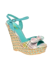 Killah Vivienne Checked High Wedge Sandals