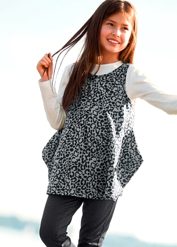 Klänning, tröja + 7/8-leggings (3-delat)