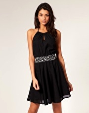 Kookai Beaded Waist Halter Dress